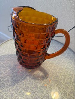 Vintage Indiana Glass Pitcher - Amber