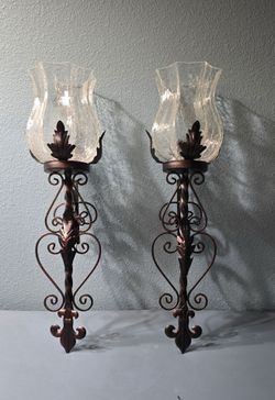 Black Metal Sconces - Set of 2