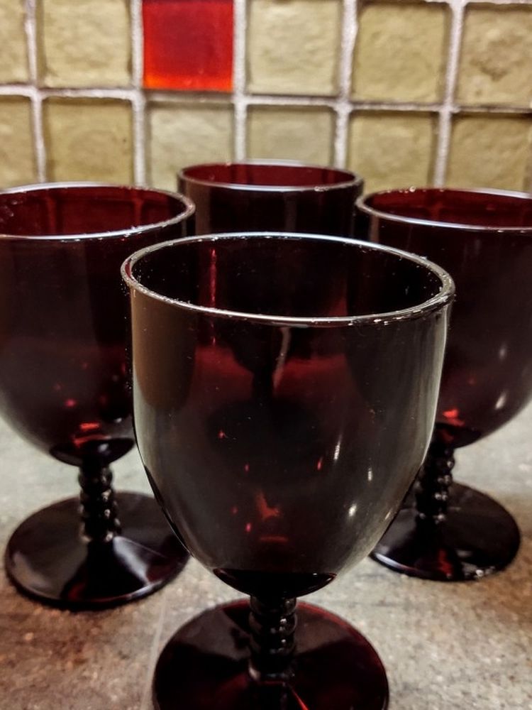 Vintage Royal Ruby Water Goblets