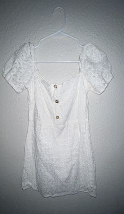 Blue Blush White Dress/Blouse