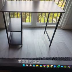 Realspace® X-Cross 48"W Computer Desk With File Cabinet, Black