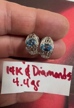 18K Solid White Gold Wedding Diamond 💎 Ring 3.8Gr Size 8.5