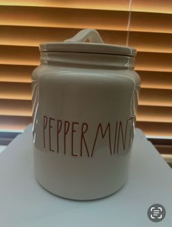 Peppermint Rae Dunn canister