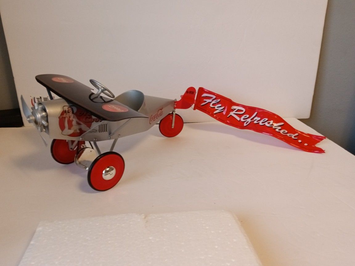 Coca Cola Pedal Toy Replica Advertising Plane Die Cast Metal Limited Edition