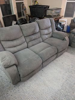Gray Sofa and Recliner Can Delivery $100