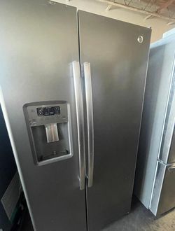 GE  Side-by-Side Stainless Steel Refrigerator
