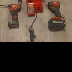 M 18 1/2 Drive Impact, M 12 1/8 Drive Impact Batteries And Dual Charger 