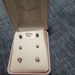  Sterling Silver Erring Set Of 3