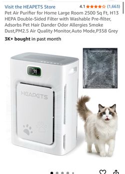 HEAPET pet air purifier for large room