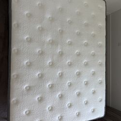 **New** queen mattress with 14” high metal platform frame