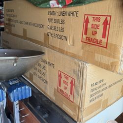 2 SETS (4 Chairs) of Boston X-Back Chair (Model BOC-WHI-W)