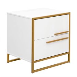 White and gold nightstand