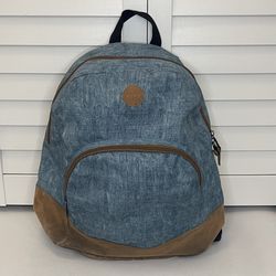 Roxy Blue Denim Faux Leather Backpack