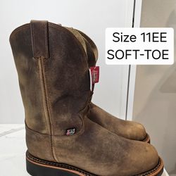 Justin Soft Toe Work Boots Size 11w 