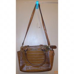 Anne Klein brown faux leather handbag shoulder bag purse