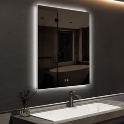 24x30 LED Bathroom Mirror, Dimmable, Wall-Mounted, Anti-Fog, Adjustable 3000-6000K, Horizontal/Vertical