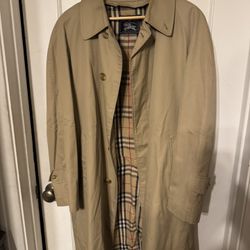 Vintage Khaki Burberry Candem Trench Coat For Men