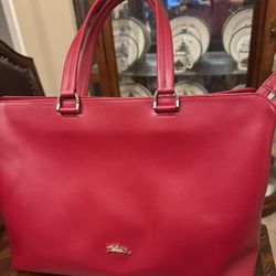 Longchamp Tote Leather Bag -  Red - New