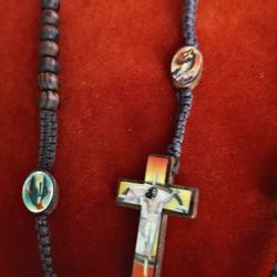 Vintage Hand Made Wood Rosary