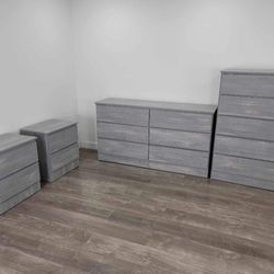 Dresser-Chest-and-2-Nightstands ⚜️ Cómoda-Gavetero-2-Mesitas-de-Noche 