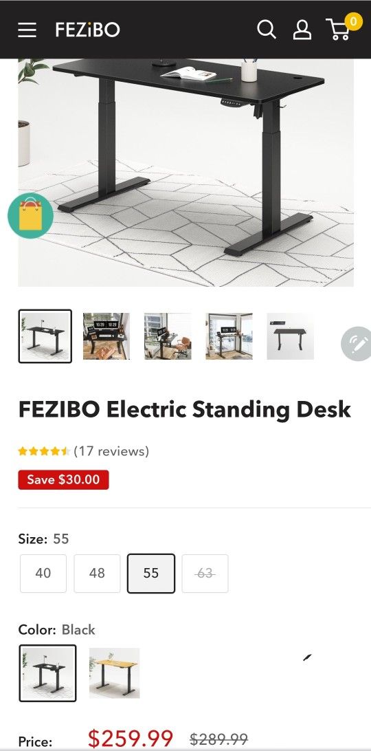 FEZIBO Electric Standing Desk