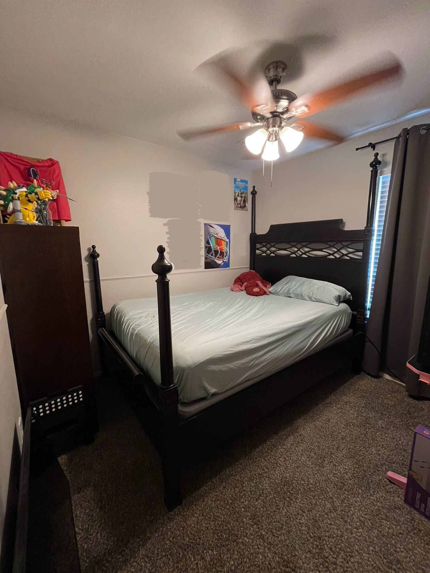 Queen Bed Frame, Mattress, And Box Spring