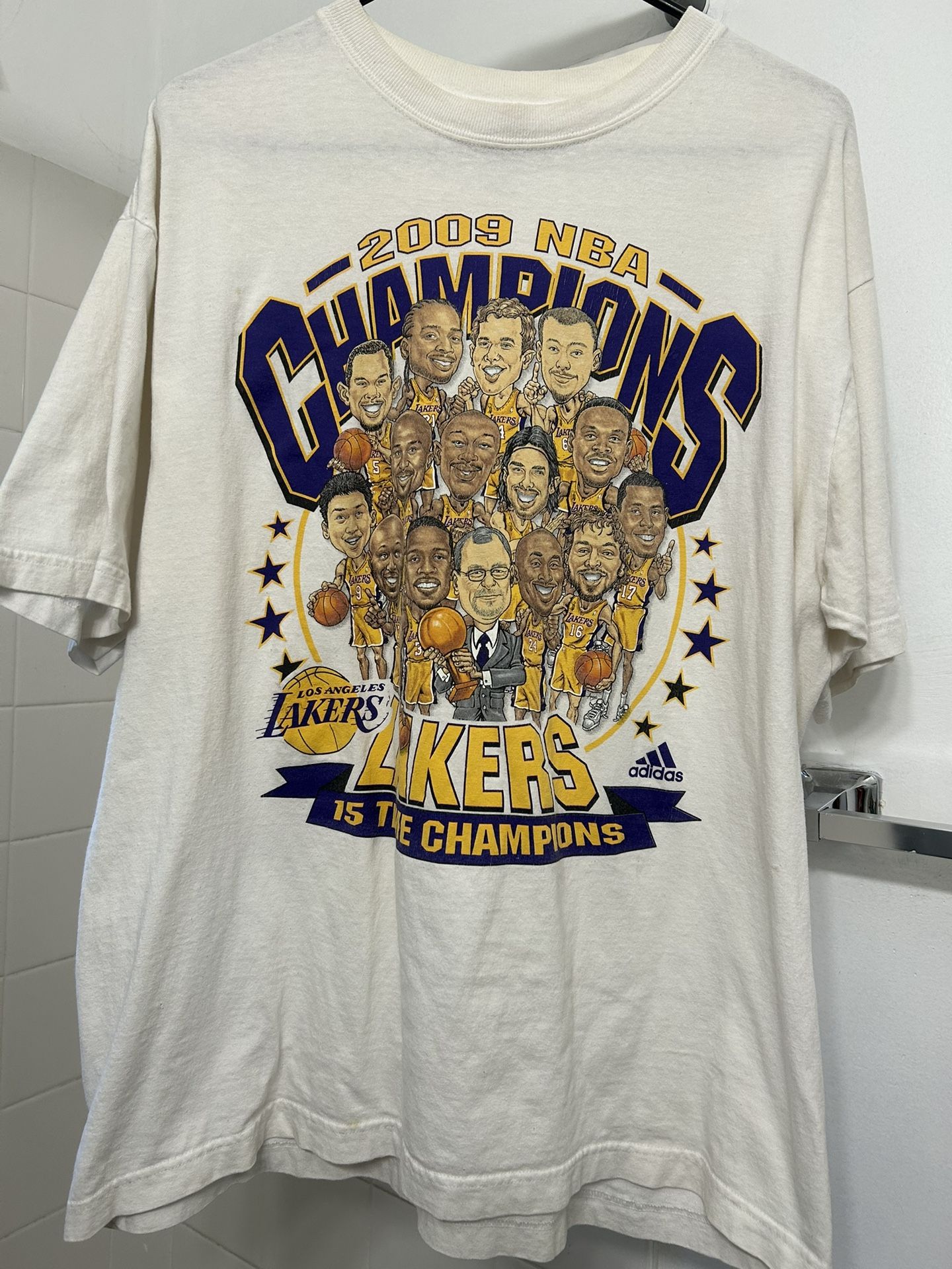 2009 NBA Los Angeles Lakers Championship Adidas Shirt Size Large 