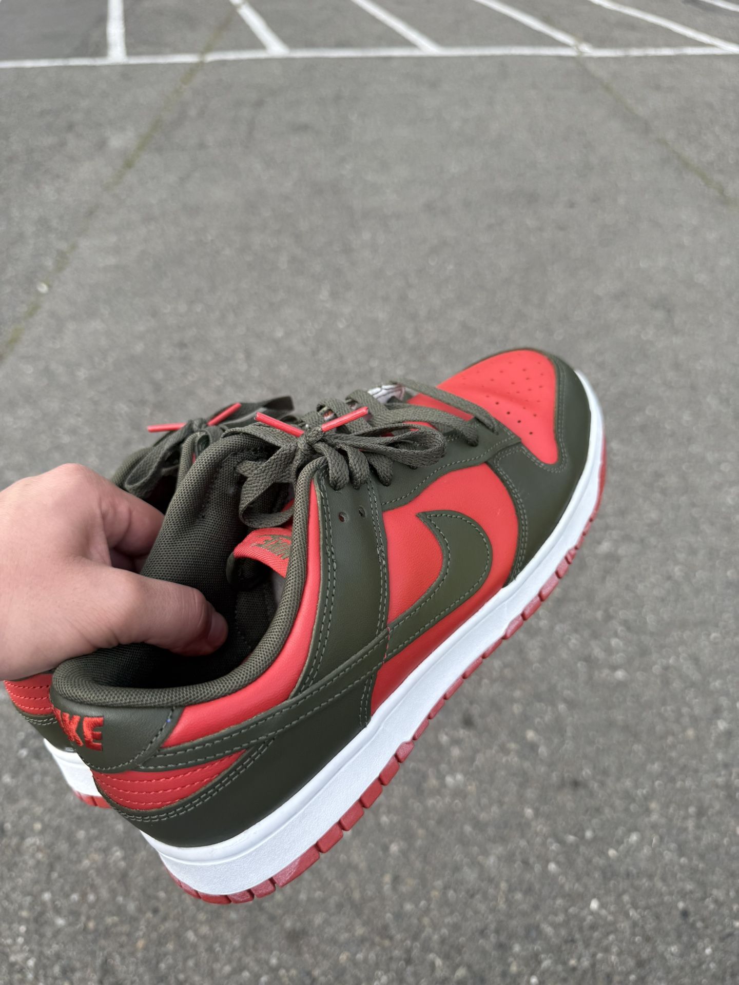 Nike Dunk Low Retro Sneakers Red And Khaki