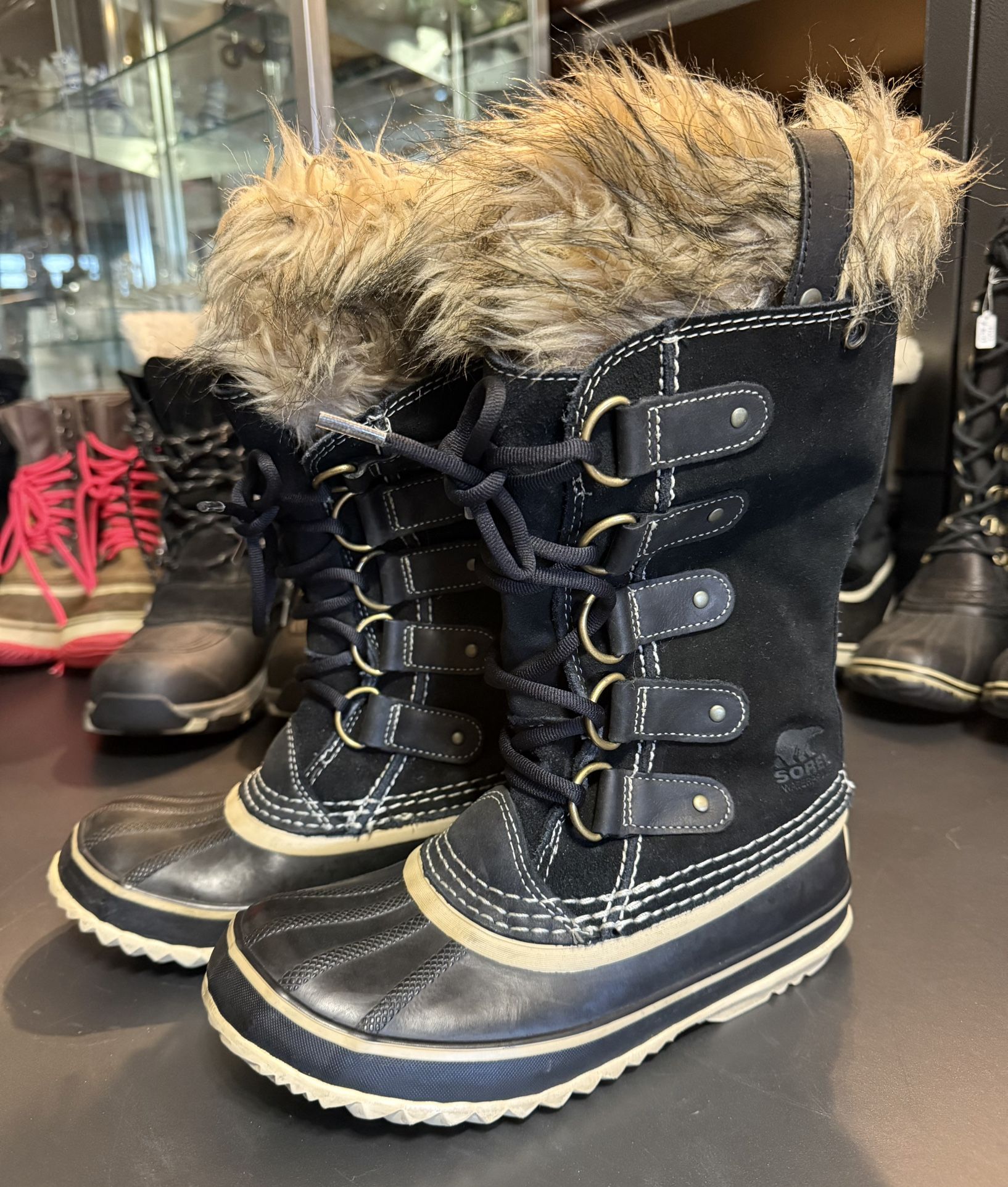 Sorel Joan Of Arctic Tall Snow Winter Boots Black Women’s Size 6