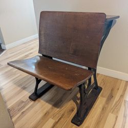 Antique School Desk Bench 