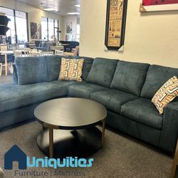 Navy Sectional With Chaise 