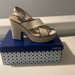 Limelight Heather Nude Platform Open Toe Heels