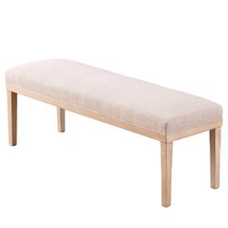 Latitude Run 52.8” Upholstered Entryway Bench with Solid Wood Legs