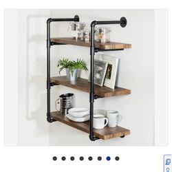 3-Tier Black Industrial Wall Shelf (1)