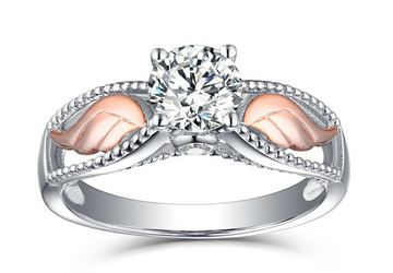 925 sterling silver winged rose gold