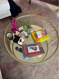 Glass and mirror coffee or side table