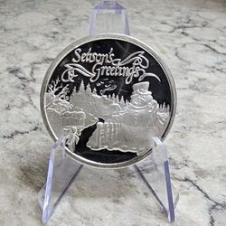 1 oz 1996 .999 Proof Silver Seasons Greetings Snowmen