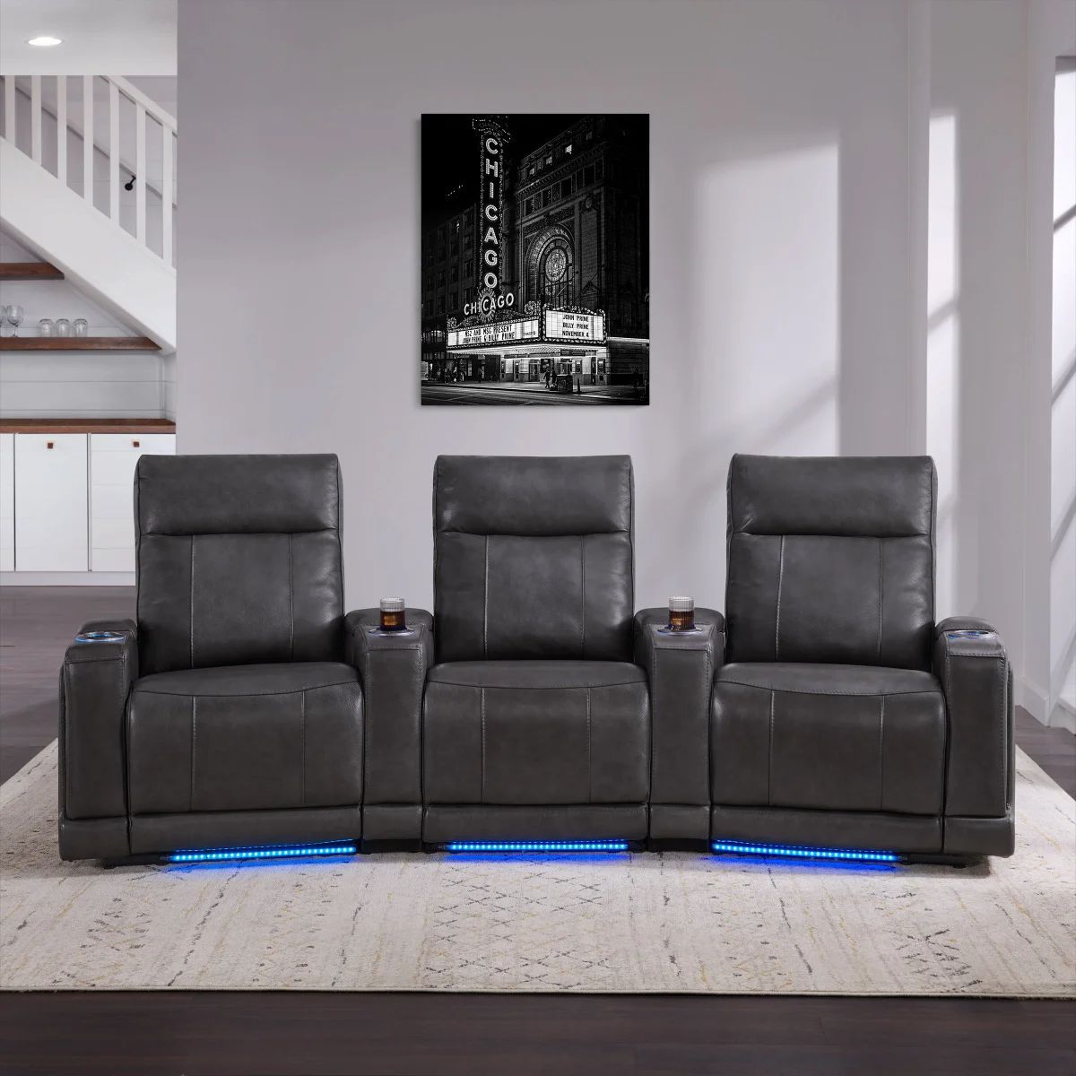 Issac Home Theater Leather Recliner (MSRP $1999)