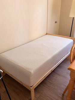 Twin Mattress + Free Bed Frame (Excellent Condition)