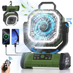 Portable Rechargeable Fan with LED Light & Remote 20000mAh