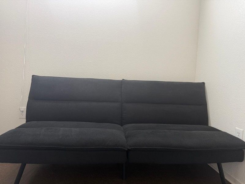 Folding Sofa Bed Black Febric