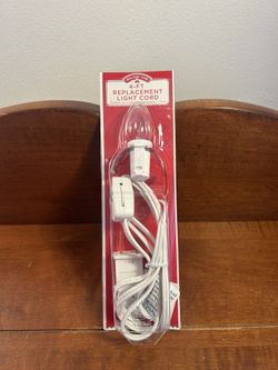 4 Foot Replacement Light Cord - For Blow Molds, Villages, Lighted Display Decor