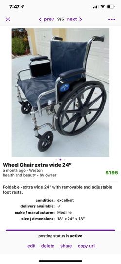 Wheel Chair Wide 24”