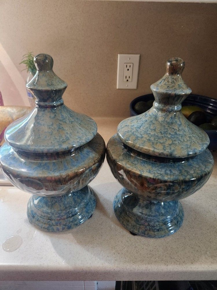 Chinese Drip Glaze Apothecary Jars