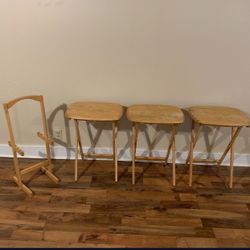 Folding Wooden Table Set 