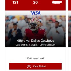 49ers Vs Cowboys Tickets w/ Parking Pass