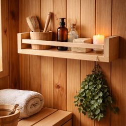 Solid Wood Wall Shelf / Sauna Accessory Shelf