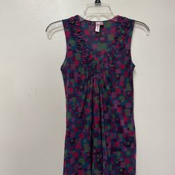 Woman’s SWEET PEA By Tracy Frati 100% Nylon V-neck Sleeveless Multicolor Design Lined Stretch Top… Size Small