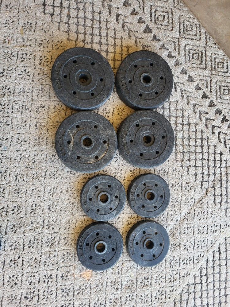Set Of 8 Concrete Weights Plates 7.5 Lbs And 2.5lbs