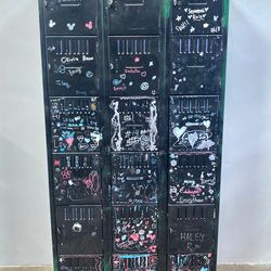 Vintage 18 Cubby Locker, Green and Black